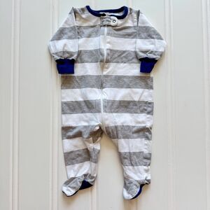 4/$10 - Onesies Brand Cotton Striped Zip Up Baby Footie | 0-3 Months